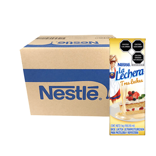 Imagen de Base tres leches Nestlé La Lechera caja con 12 pzas de 1kg c/u (12kg)