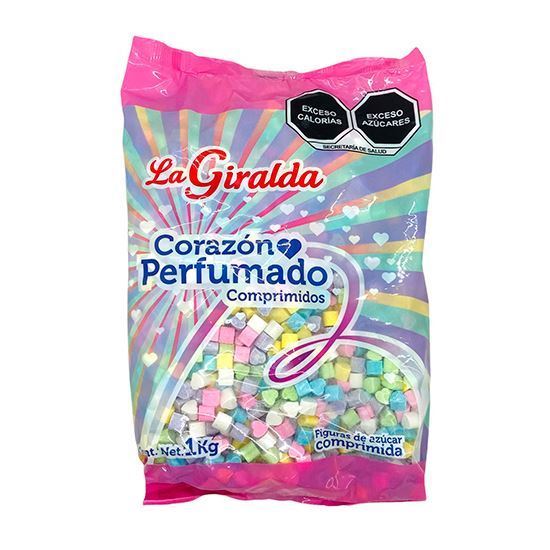 Imagen de Pastillas de azúcar comprimido y confitado La Giralda Corazón Perfumado 1kg