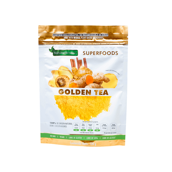 Imagen de Bebida en polvo para preparar golden tea superfoods Natural Wisdom 120g