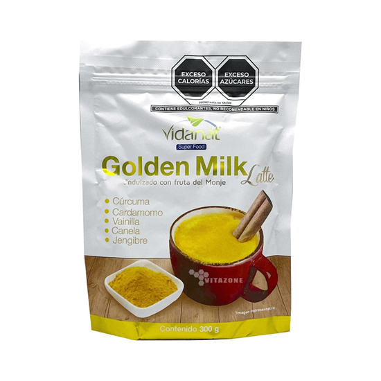 Imagen de Bebida en polvo para preparar golden milk latte Vidanat 300g