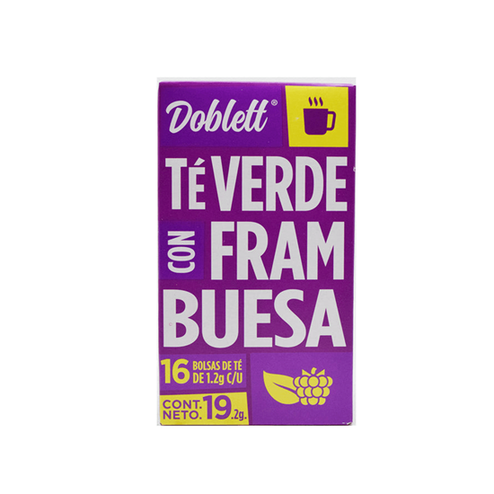 Imagen de Té verde con frambuesa Doblett 16 bolsas de 1.2g c/u