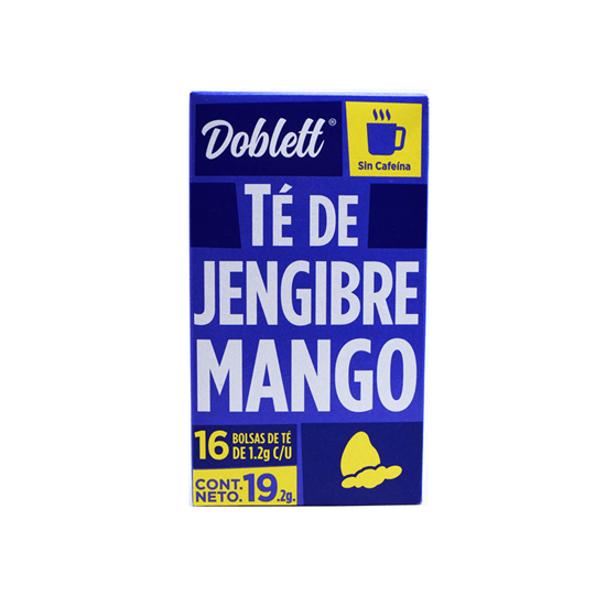 Imagen de Té de jengibre con mango Doblett 16 bolsas de 1.2g c/u