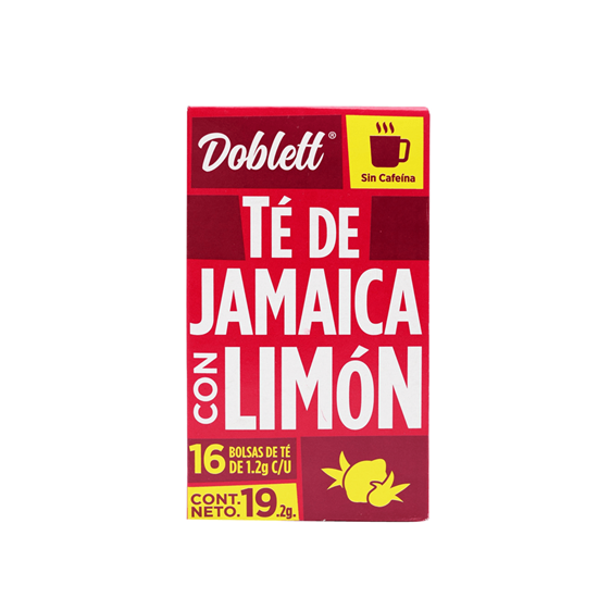 Imagen de Té de jamaica con limón Doblett 16 bolsas de 1.2g c/u