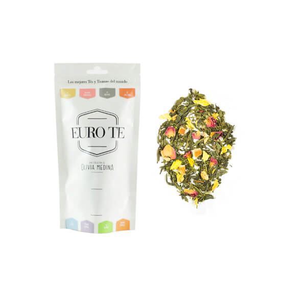 Imagen de Té verde champagne (cáscara de limón, pétalos de rosa, pétalos de girasol, vainilla y uva) Euro Te 100g