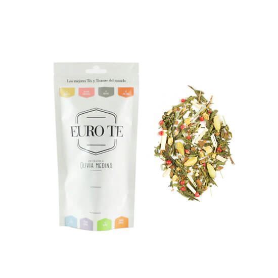 Imagen de Tisana verde chai (té verde, cardamomo, canela, jengibre, zacate de limón y pimienta rosa) Euro Te 100g