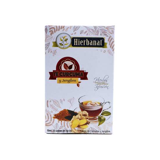 Imagen de Té de jengibre y cúrcuma Hierbanat 25 sobres de 1g c/u