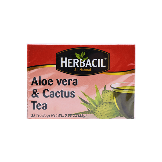 Imagen de Té de sábila y nopal Herbacil 25 bolsas de 1g c/u