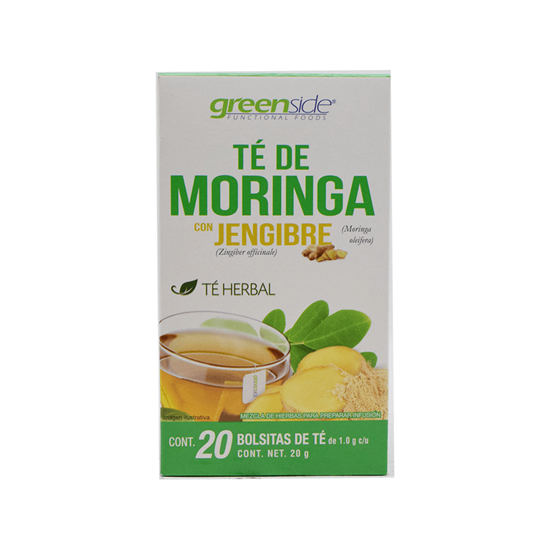 Imagen de Té de moringa con jengibre Green Side 20 bolsas de 1g c/u