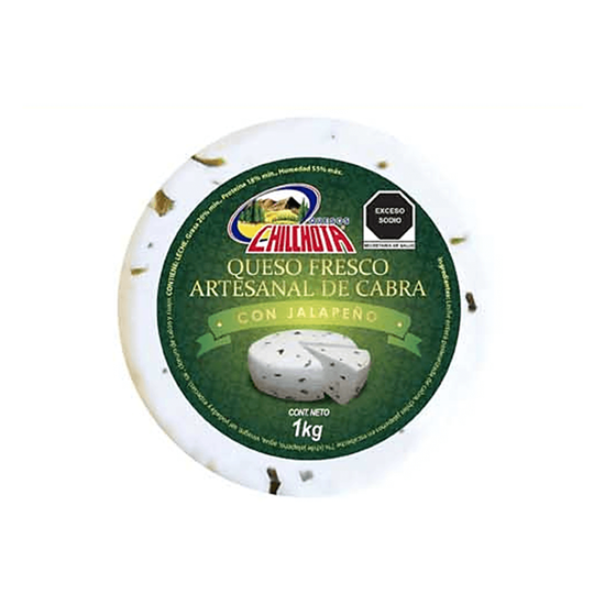 Imagen de Queso fresco artesanal de cabra con jalapeño Chilchota 1kg