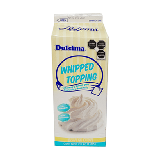 Imagen de Cobertura y relleno sabor vainilla Dulcima Whipped Topping La loma 2kg