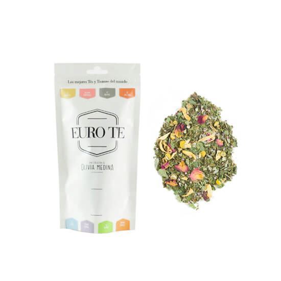 Imagen de Tisana relax (hoja de zarza, manzanilla, menta, flor de melisa, flor de brezo, lavanda, flor de azahar y pétalo de rosa) Euro te 100g