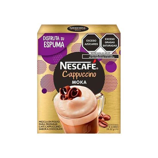 Imagen de Mezcla en polvo para preparar café Nescafé cappuccino moka caja con 6 sobres de 22g c/u