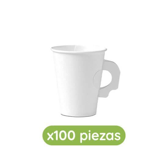 Imagen de Vasos térmicos color blanco de 8oz (236ml) con asa Solo Cup 100 pzas