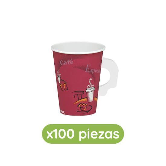 Imagen de Vasos desechables térmicos modelo bistro de 8oz (236ml) con asa Solo Cup 100 pzas