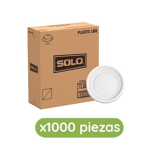 Imagen de Tapa capuchinera blanca sin orificio para vaso 4oz Solo Cup 1000 pzas