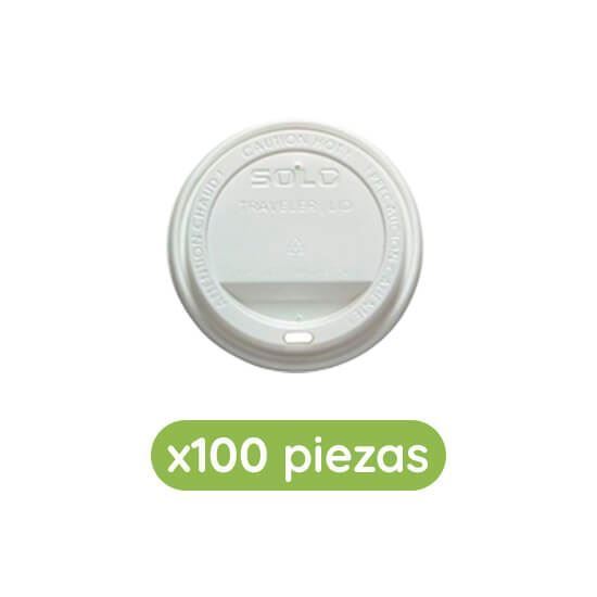 Imagen de Tapa capuchinera blanca para vaso 8oz Solo Cup 100 pzas
