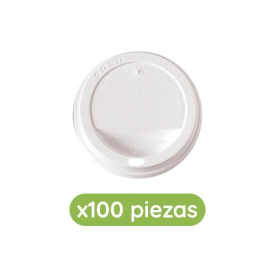 Imagen de Tapa capuchinera blanca para vaso 12, 16 o 20oz Solo Cup 100 pzas