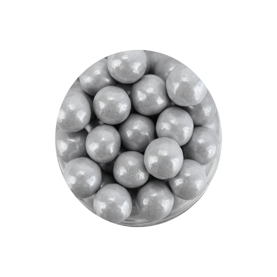 Imagen de Perlas comestibles color plateado grandes a granel