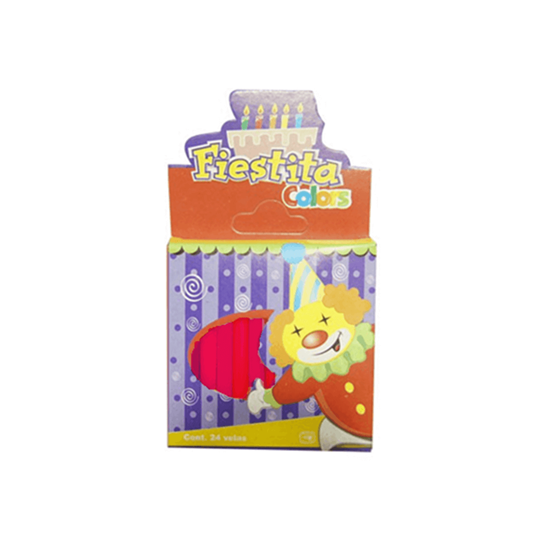 Imagen de Velas para pastel color fucsia Fiestita caja con 24 pzas