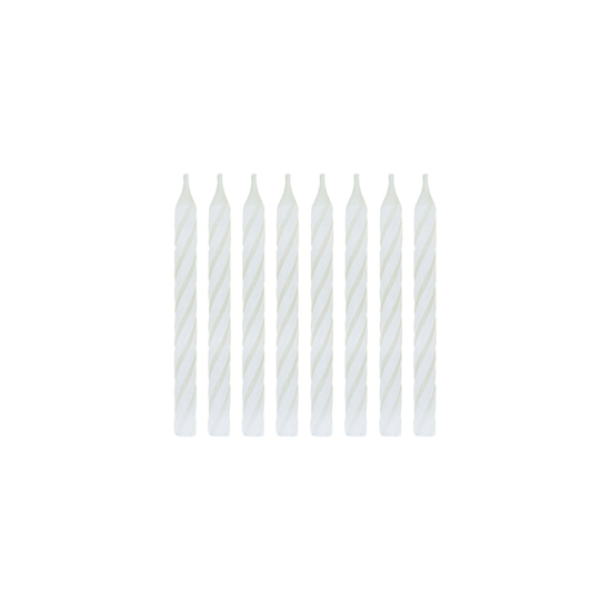 Imagen de Velas para pastel color blanco Fiesta Fácil caja con 24 pzas