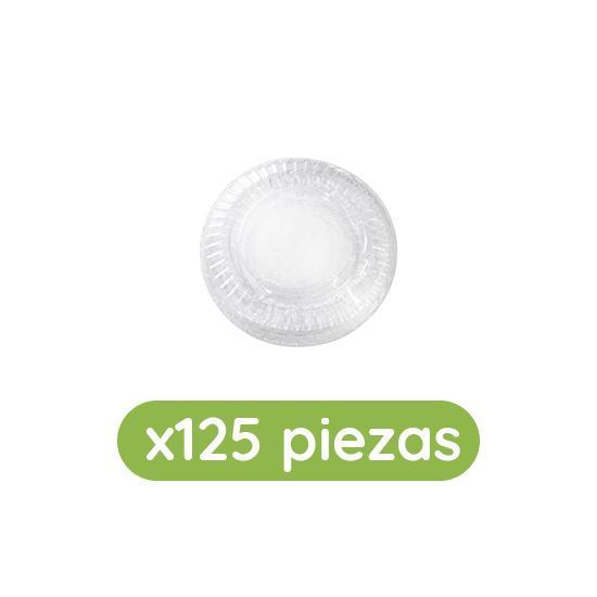 Imagen de Tapa plana de PET cristal para souflera de 1oz Solo Cup 125 pzas