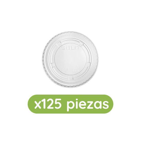 Imagen de Tapa plana PET cristal para souflera de 4oz Solo Cup 125 pzas