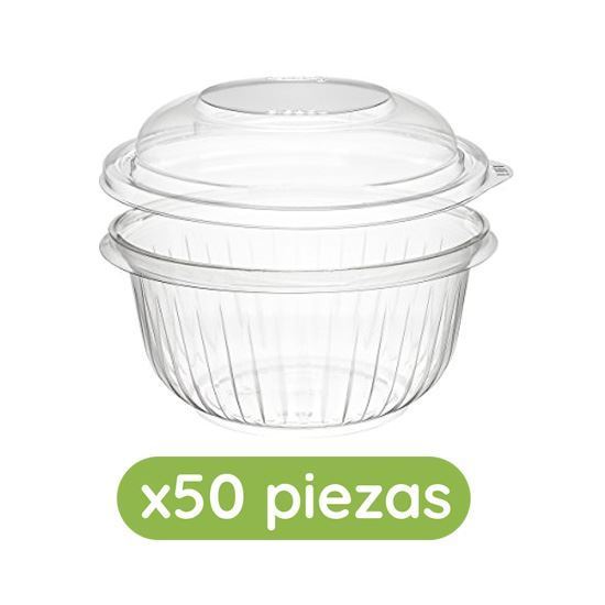 Imagen de Bowl ensaladero de 64oz con tapa Solo Cup 50 pzas