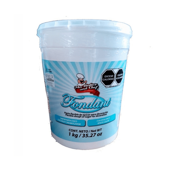 Imagen de Fondant en pasta color blanco sabor nata coco Ma Baker and Chef 1kg