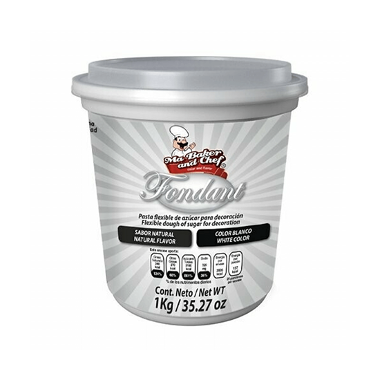 Imagen de Fondant en pasta color blanco sabor natural Ma Baker and Chef 1kg