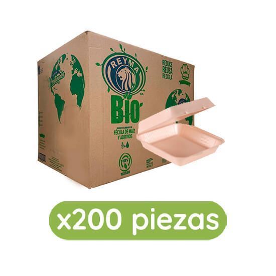 Imagen de Contenedor térmico biodegradable 7x7 (19.5x17cm) liso Bio Reyma 200 pzas