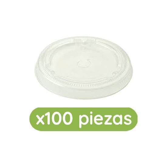 Imagen de Tapa biodegradable plana para vasos de 12 y 16oz Bio Reyma 100 pzas