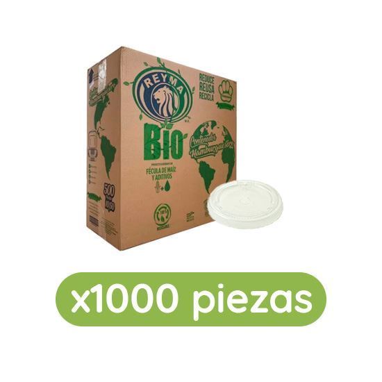 Imagen de Tapa biodegradable plana para vaso de 8oz Bio Reyma 1000 pzas