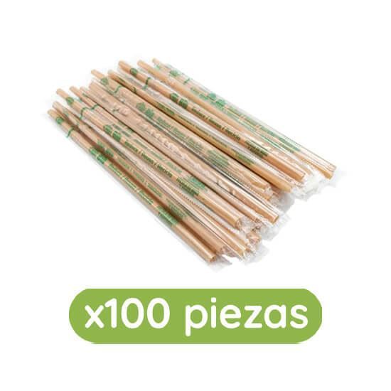 Imagen de Popote biodegradable estuchado en plástico Bio Reyma 100 pzas