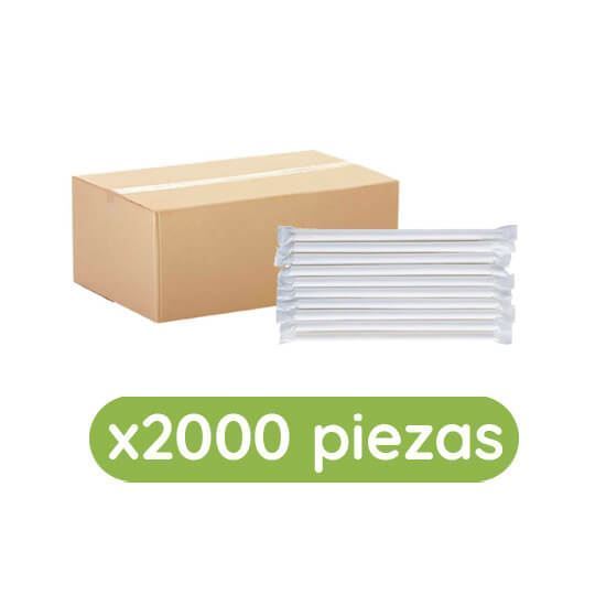 Imagen de Popote biodegradable estuchado en papel 2000 pzas