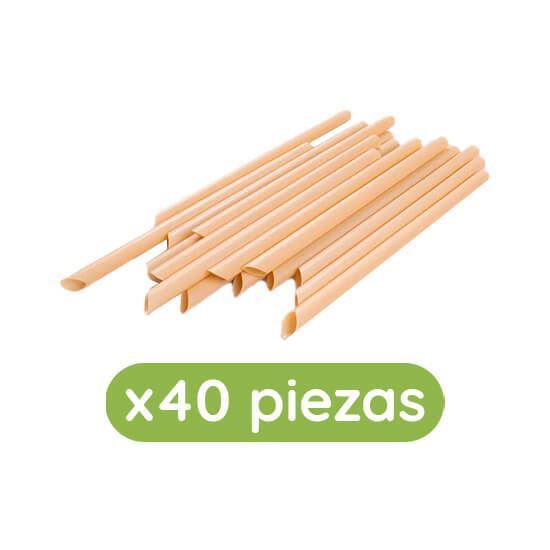 Imagen de Popote biodegradable para tapioca 40 pzas