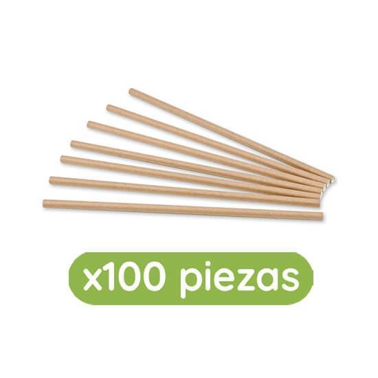 Imagen de Popote biodegradable de cartón 100 pzas