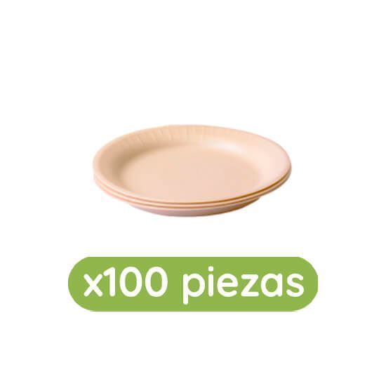 Imagen de Charola biodegradable lisa 6oz (15cm) Bio Reyma 100 pzas