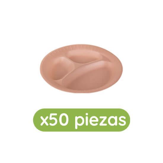 Imagen de Charola biodegradable con división 8oz (22cm) Bio Reyma 50 pzas