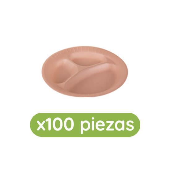Imagen de Charola biodegradable con división 8oz (22cm) Bio Reyma 100 pzas