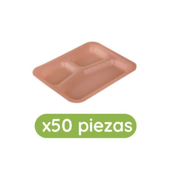 Imagen de Charola biodegradable con división 9oz (23.4cm) Bio Reyma 50 pzas