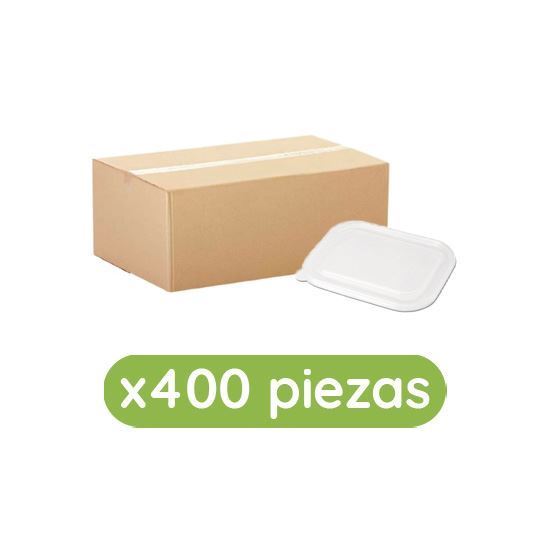 Imagen de Tapa plana transparente biodegradable para contenedor rectangular de 17oz Ubic 400 pzas