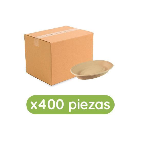 Imagen de Contenedor ovalado de paja de trigo de 24 oz (20x13cm) Ubic 400 pzas