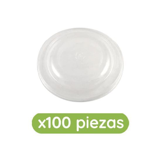 Imagen de Tapa plana transparente biodegradable para tazones de 16, 24 y 32oz Ubic 100 pzas