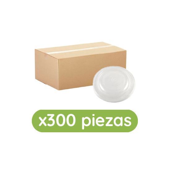 Imagen de Tapa plana transparente biodegradable para tazones de 16, 24 y 32oz Ubic 300 pzas