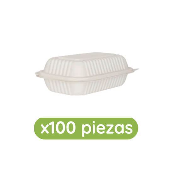 Imagen de Contenedor almeja de fécula de maíz 9x6 (23x15cm) Ubic 100 pzas