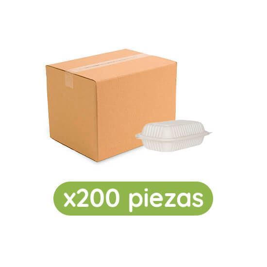 Imagen de Contenedor almeja de fécula de maíz 9x6 (23x15cm) Ubic 200 pzas