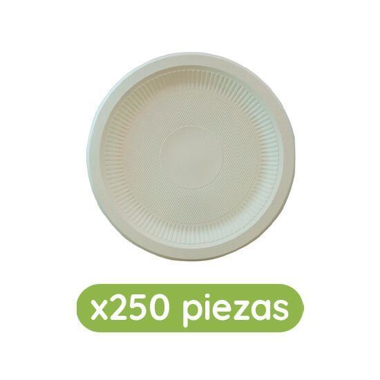 Imagen de Plato de fécula de maíz de 9" (23cm) Ubic 250 pzas