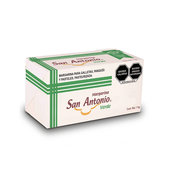 Imagen de Margarina para galletas, panqués y pasteles pasteurizada San Antonio Verde 1kg