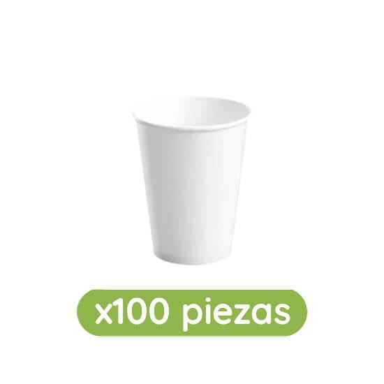 Imagen de Vaso blanco de papel biodegradable de 8oz Ubic 100 pzas