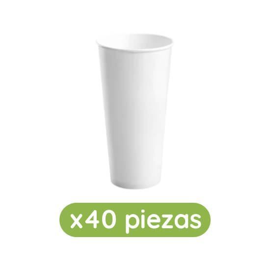 Imagen de Vaso blanco de papel biodegradable de 20oz Ubic 40 pzas